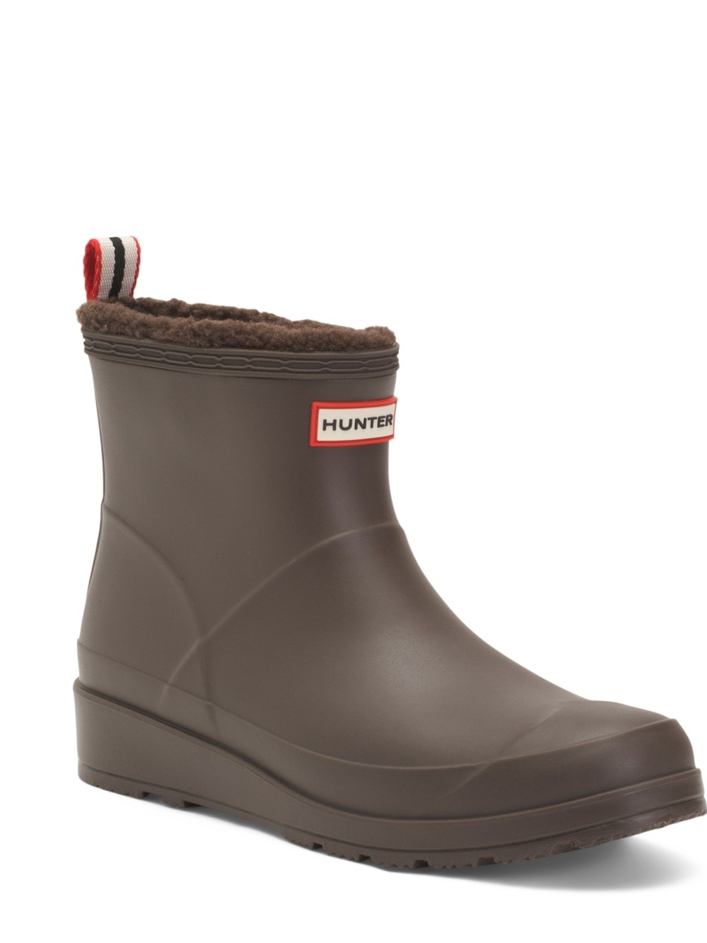 Hunter Brown Fleece-Lined Short Rain Boots